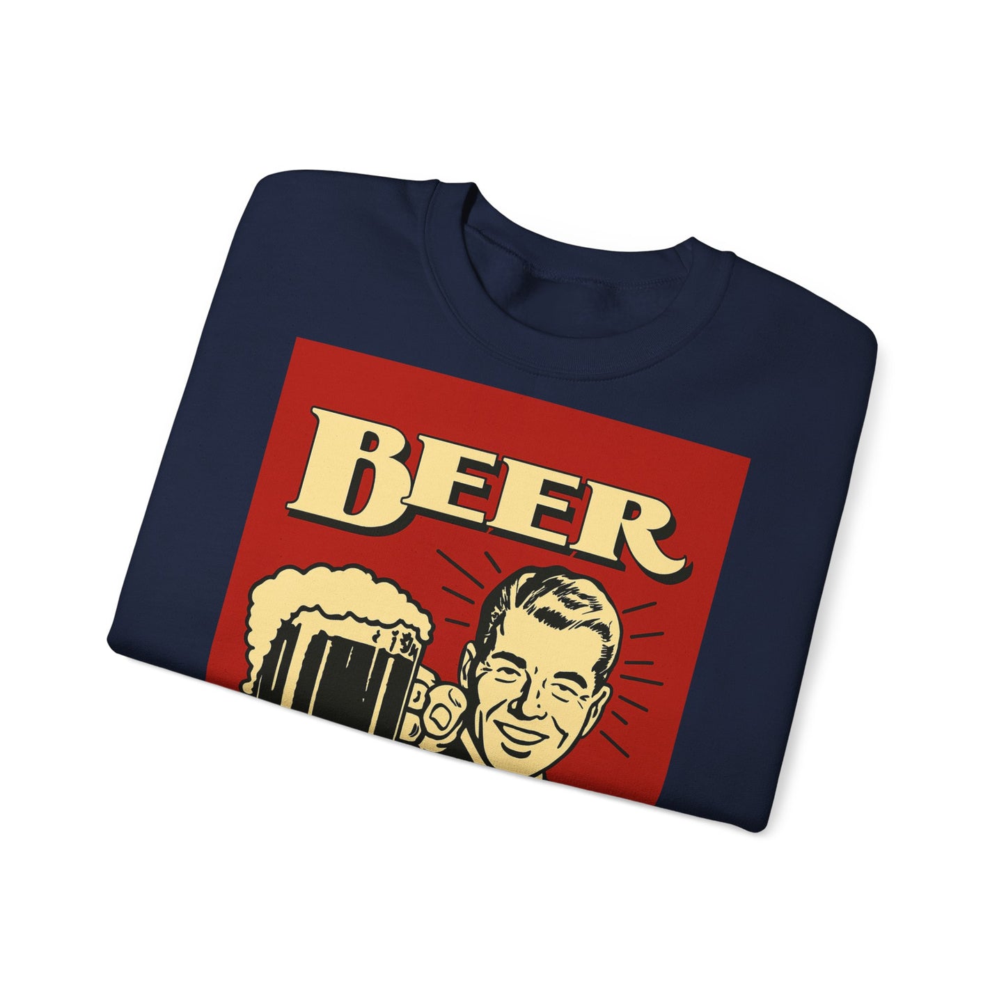 Beer Sweatshirt – Schwarzer Humor im Retro-Werbestil – Freches Satire-Design für mutige Statements | True Insights