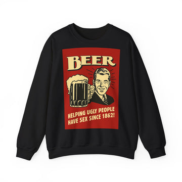 Beer Sweatshirt – Schwarzer Humor im Retro-Werbestil – Freches Satire-Design für mutige Statements | True Insights