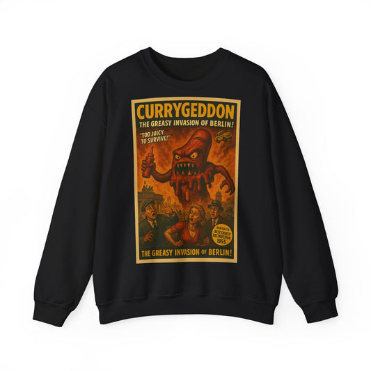 Vintage Motiv – Currygeddon Sweatshirt – Berlin-Monster im Retro-Stil | True Insights Design mit Humor