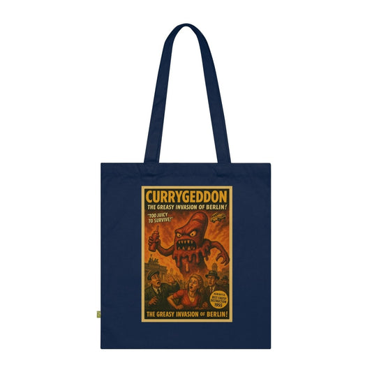 Vintage Motiv – Currygeddon Tote Bag – Trashfilm trifft Streetfood | True Insights Design mit Humor