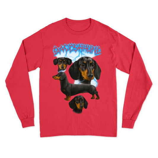 DACHSHUND Sweatshirt – Metal Dackel Energy mit Blitzgewitter