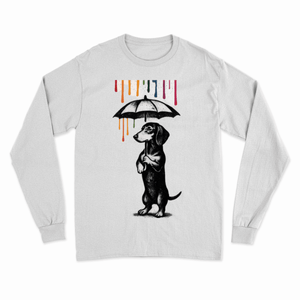 Dackel „Color Rain“ – Street-Art Sweatshirt mit Dackel und Farbregen-Sweatshirt-True Insights