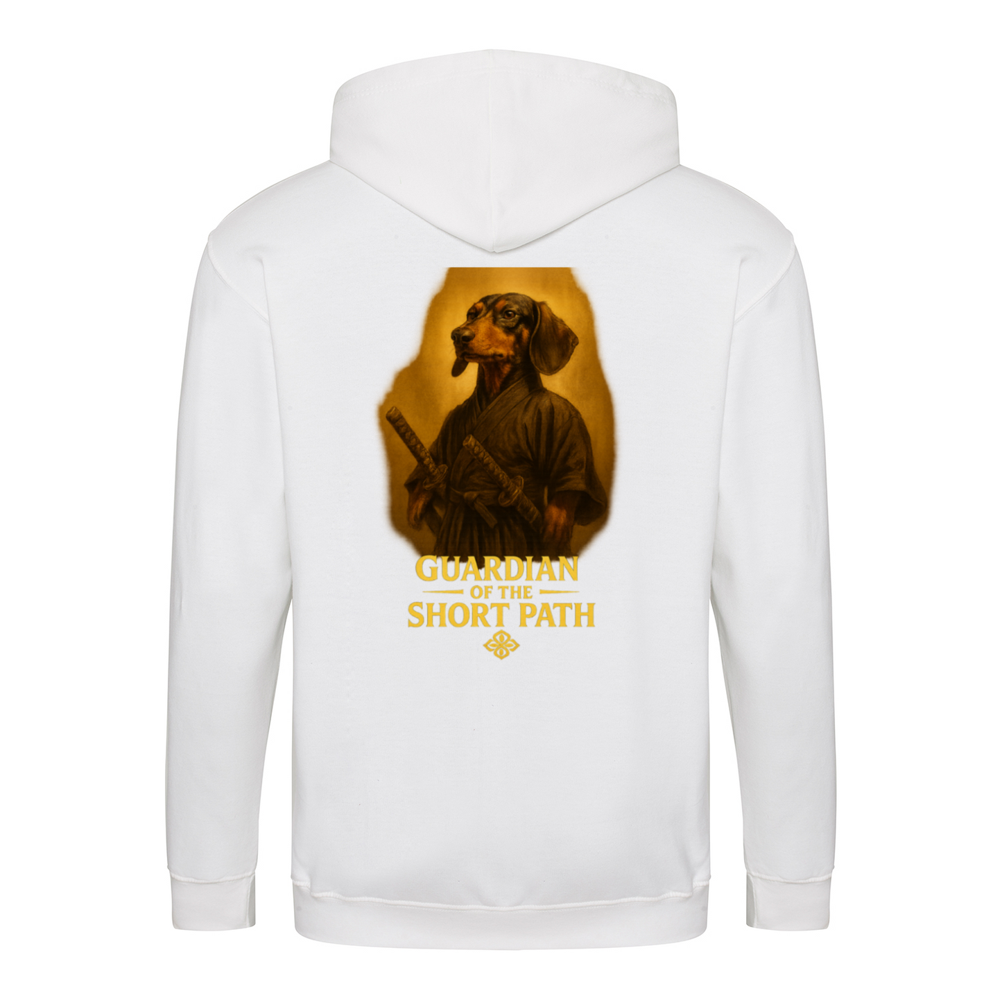 Dackel „Guardian of the Short Path“ – Zip-Hoodie mit epischem Dackelmotiv-Zip Hoodie-True Insights