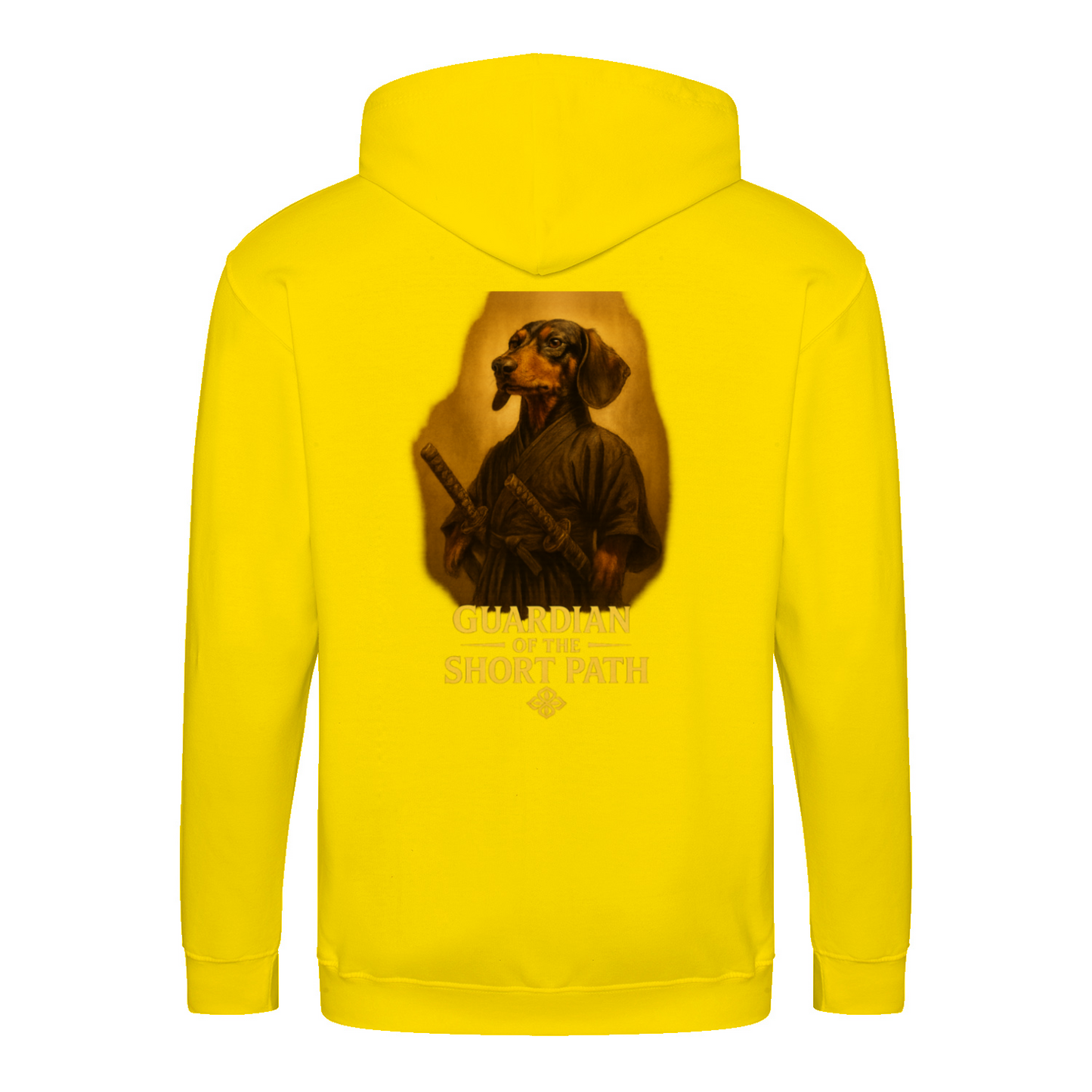 Dackel „Guardian of the Short Path“ – Zip-Hoodie mit epischem Dackelmotiv-Zip Hoodie-True Insights