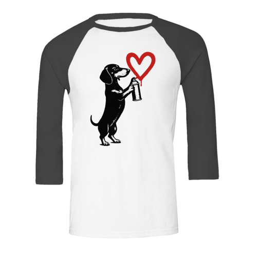 Dackel „Love Graffiti“ – 3/4 Sleeve Urban Street-Art Shirt-Sweatshirt-True Insights
