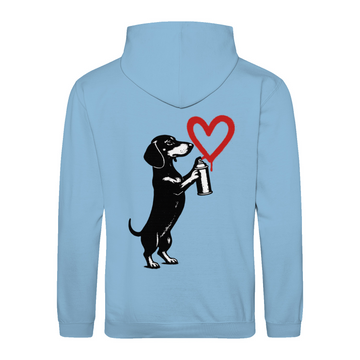 Dackel „Love Graffiti“ – Street-Art Sweatshirt für Liebhaber urbaner Statements-Sweatshirt-True Insights