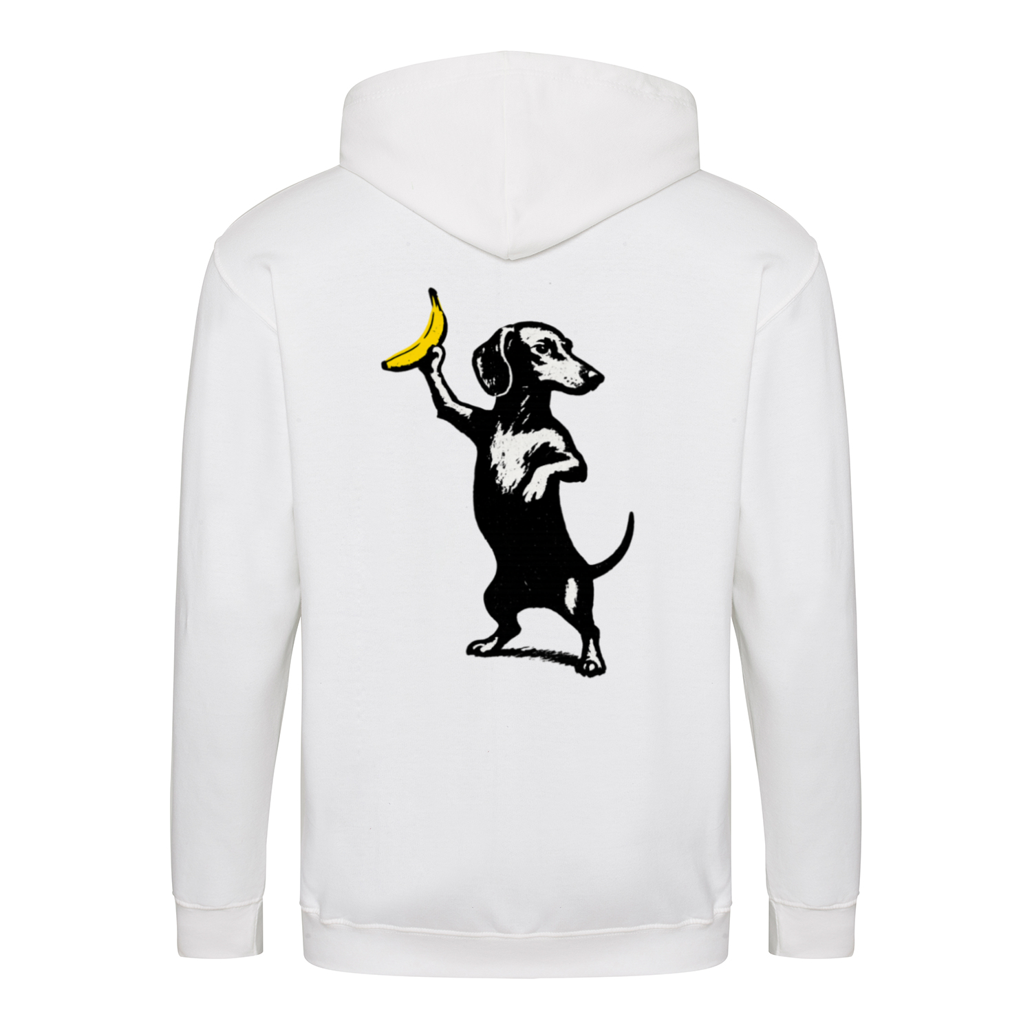 Dackel mit Banane – Ironischer Street-Art Zip-Hoodie-Zip Hoodie-True Insights