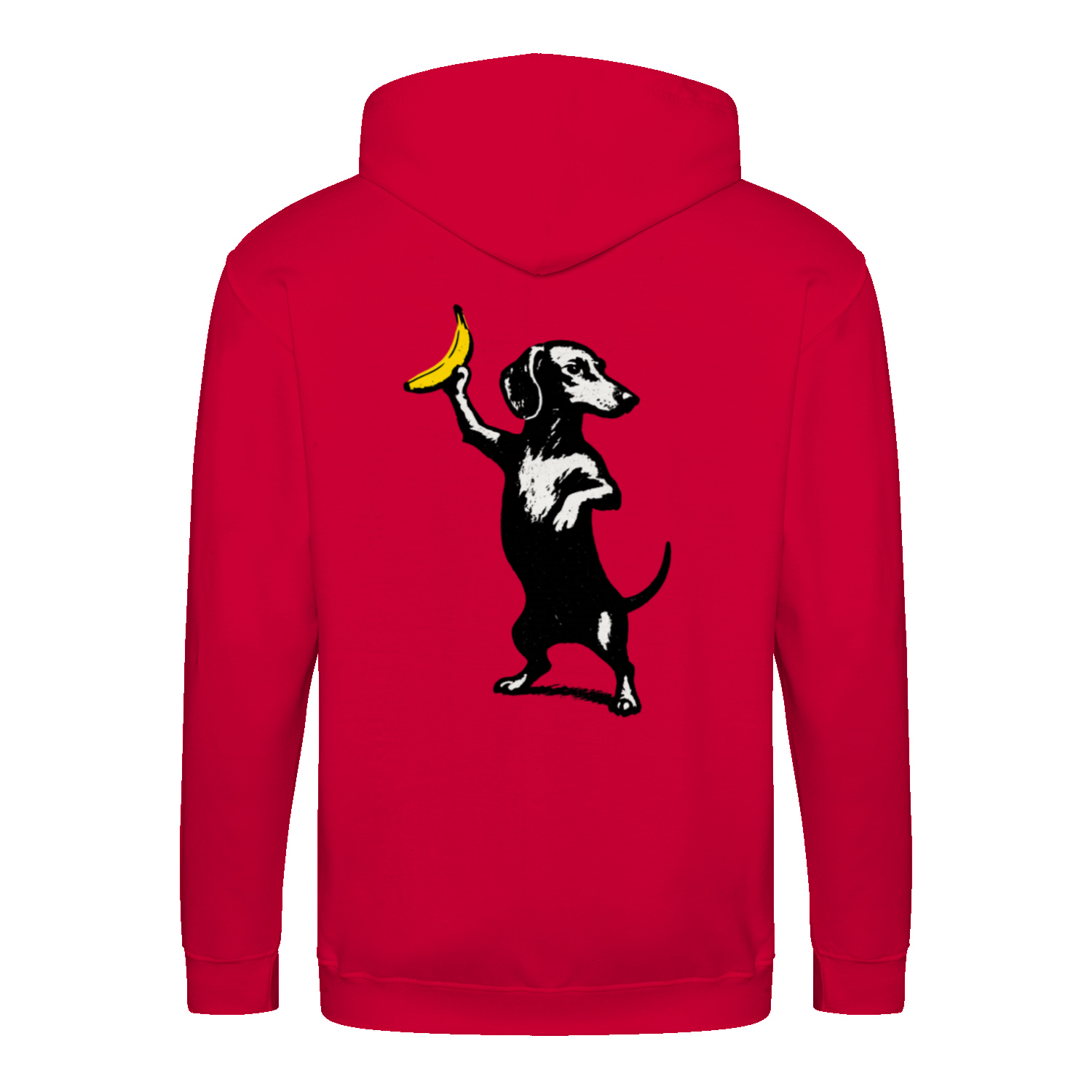 Dackel mit Banane – Ironischer Street-Art Zip-Hoodie-Zip Hoodie-True Insights