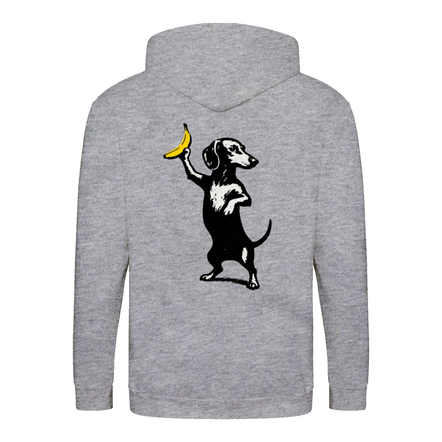 Dackel mit Banane – Ironischer Street-Art Zip-Hoodie-Zip Hoodie-True Insights