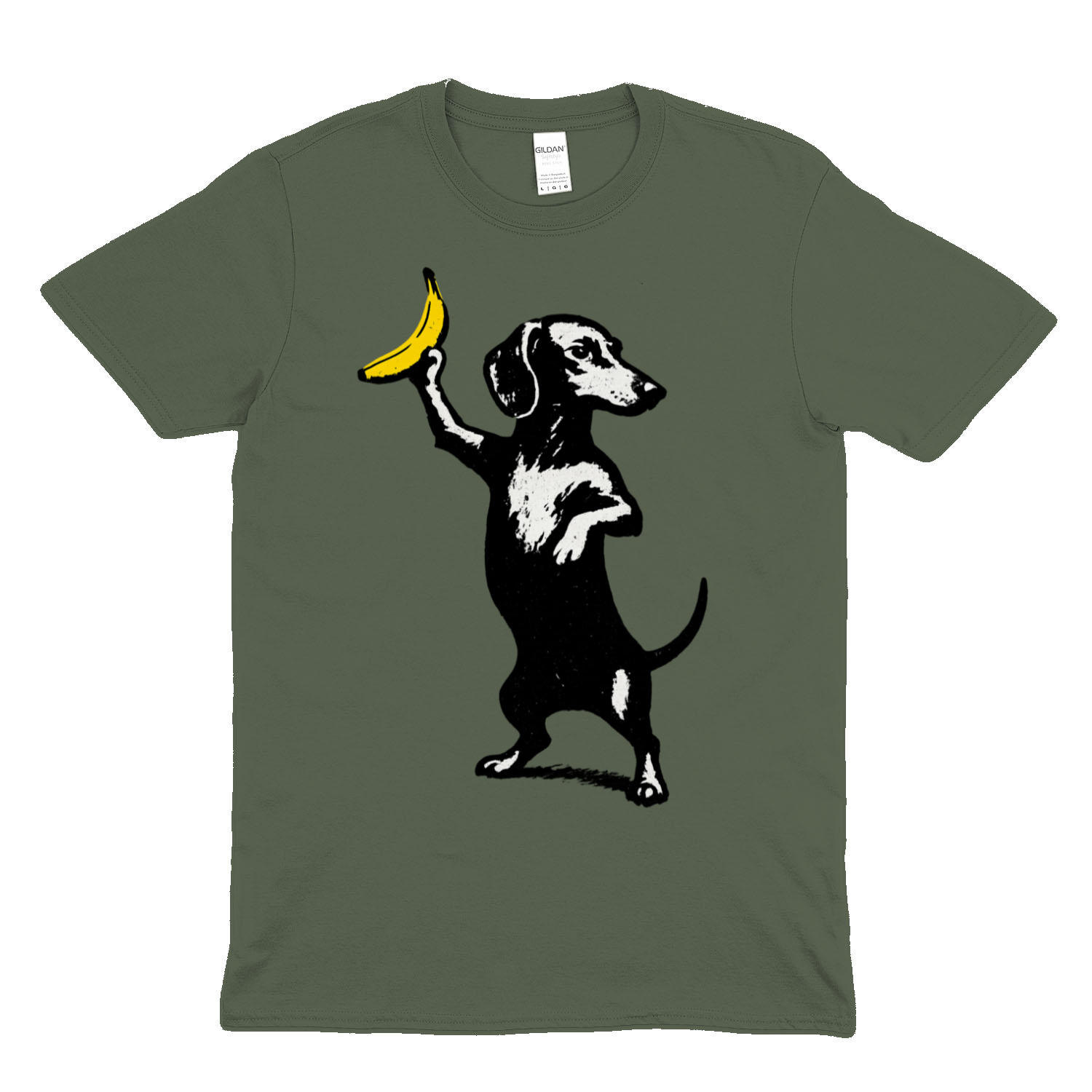 Dackel mit Banane – Satirisches Street-Art T-Shirt-T-Shirt-True Insights