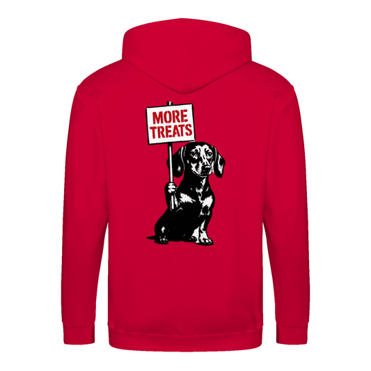 Dackel „More Treats“ – Satirischer Street-Art Zip-Hoodie für kreative Outfits-Zip Hoodie-True Insights