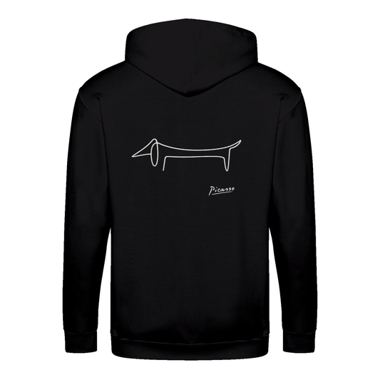 Dackel Hoodie – Picasso Line Art | Minimalistisches Statement Sweatshirt-Zip Hoodie-True Insights