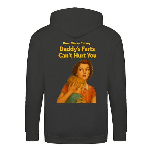 Daddy’s Farts Can’t Hurt You – Satirischer Retro Zip Hoodie | True Insights-Zip Hoodie-True Insights