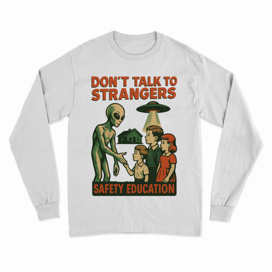 Don't Talk to Strangers – Retro Alien Safety Education Sweatshirt