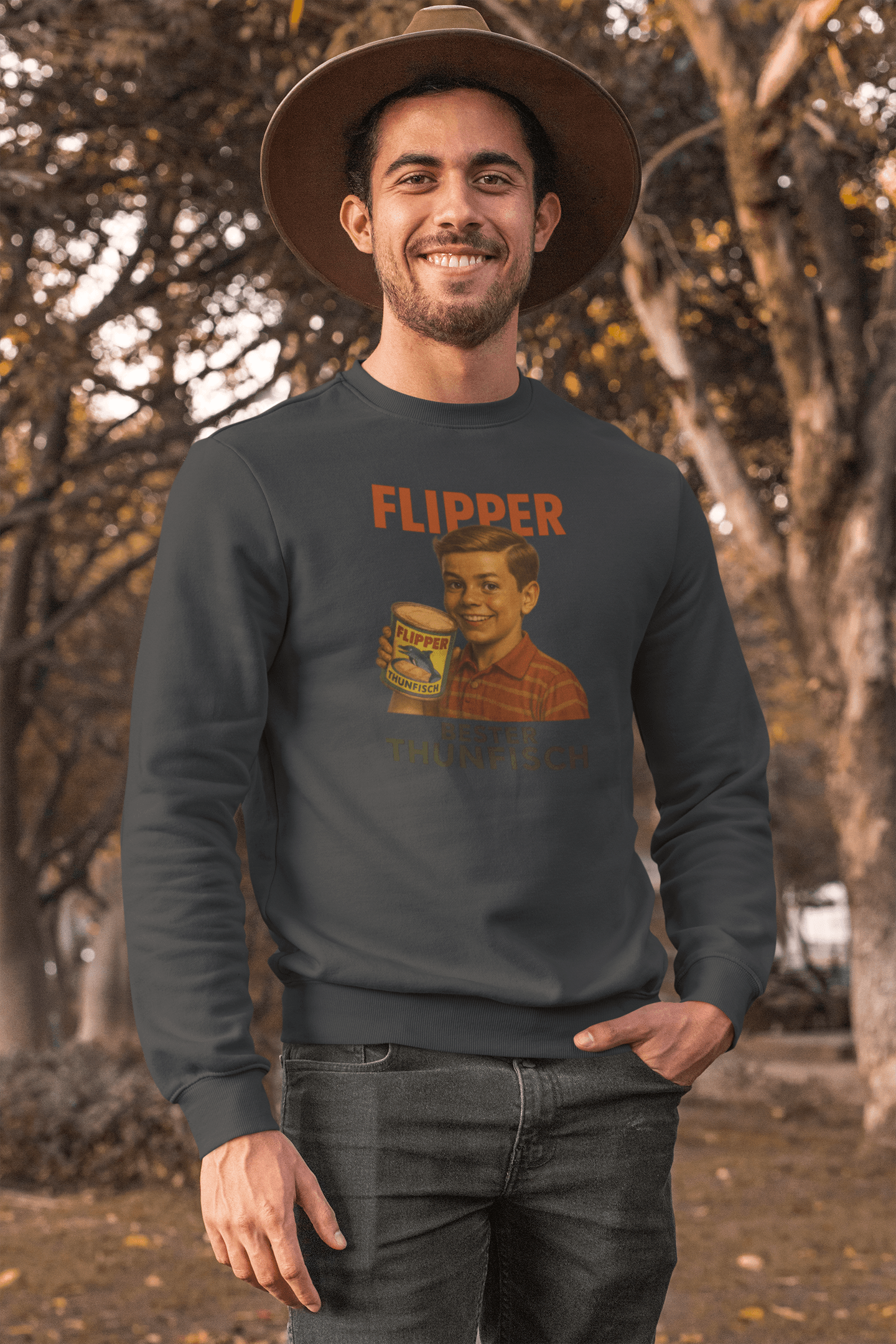Flipper Thunfisch Retro Sweatshirt – Satirisches Vintage Design | True Insights-True Insights