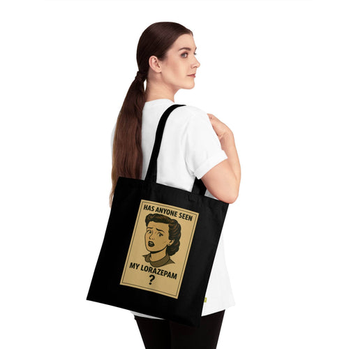 Zeigt ein schwarzes Geschenk mit humorvollem Aufdruck in Frontansicht, das zum Gespräch über psychische Gesundheit anregt von True Insights.