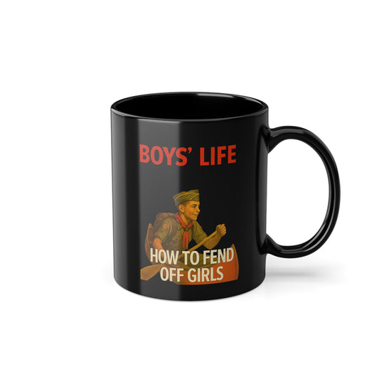 How to Fend Off Girls – Retro-Satire-Tasse mit Pfadfinder – Freches Satire-Design für mutige Statements | True Insights