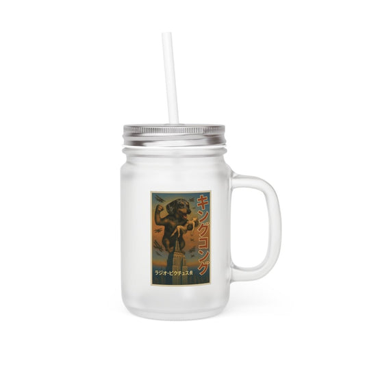 Vintage Motiv – Jar Mug – Dackel Kong | Retro-Henkelglas mit King-Kong-Dackel Motiv für Hunde- & Filmfans | True Insights Design mit Humor