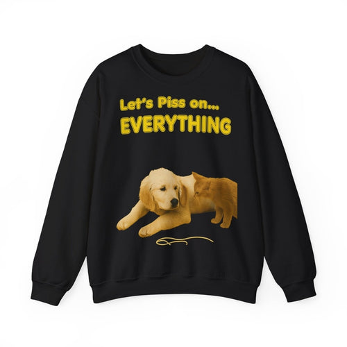 Vintage Motiv – Let’s Piss on Everything – Satirisches Sweatshirt mit Hund & Katze | True Insights Design mit Humor