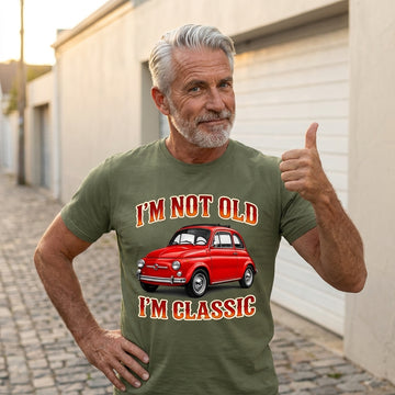 Vintage T-Shirt Fiat 500 Rot – Retro Oldtimer – getragen