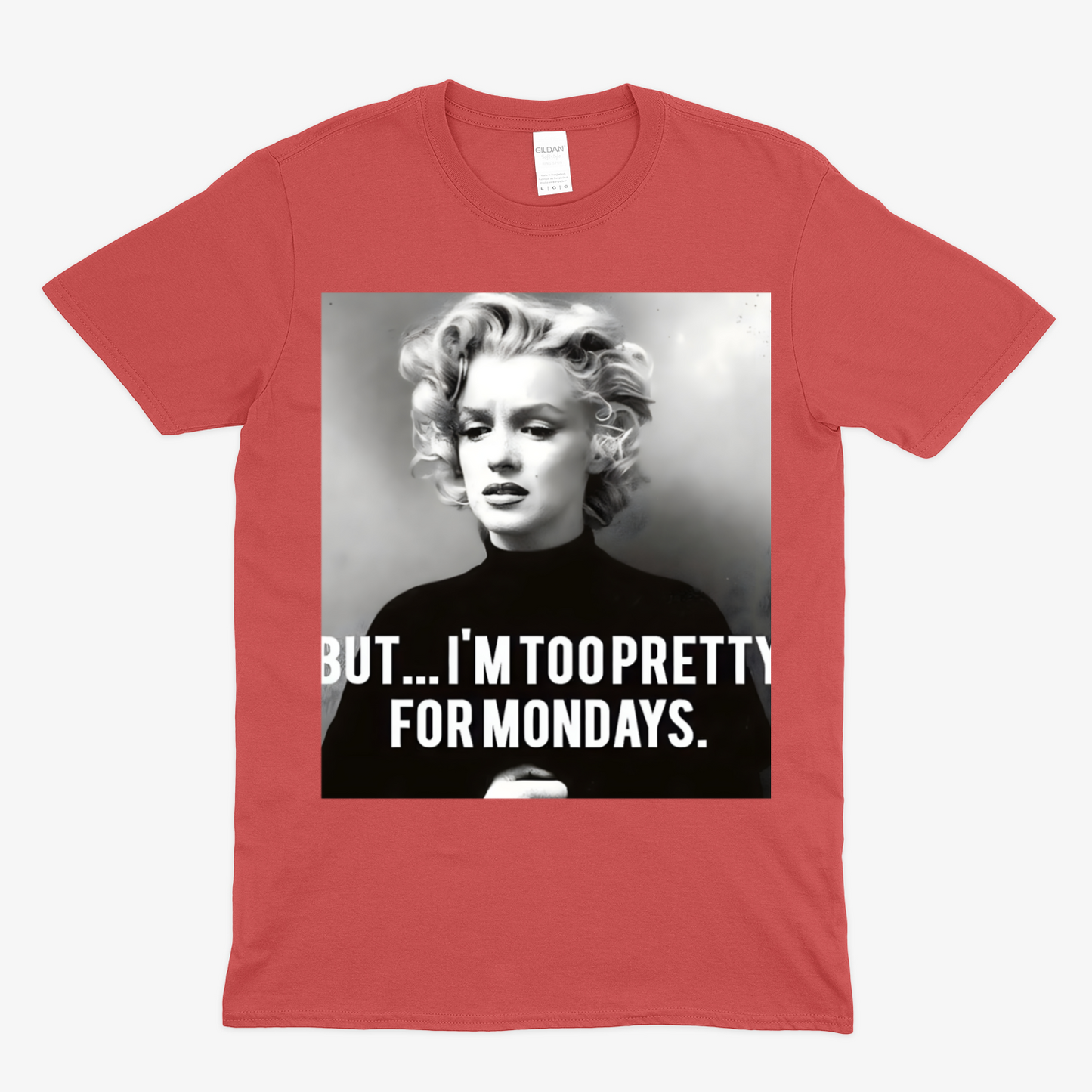 Marilyn Monroe T-Shirt – Too Pretty for Mondays Statement Shirt mit Retro-Charme-T-Shirt-True Insights