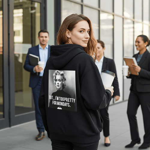 Marilyn Monroe Zip Hoodie – Too Pretty for Mondays Retro-Style-Zip Hoodie-True Insights