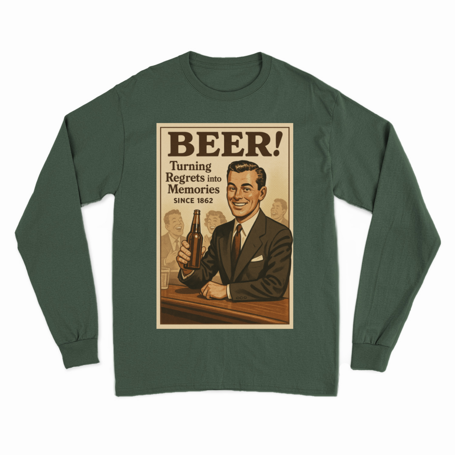 Beer Sweatshirt – Retro-Sweatshirt mit bittersüßem Humor seit 1862 - Gildan Heavy Blend Adult Crewneck G18000 – Freches Satire-Design für mutige Statements | True Insights