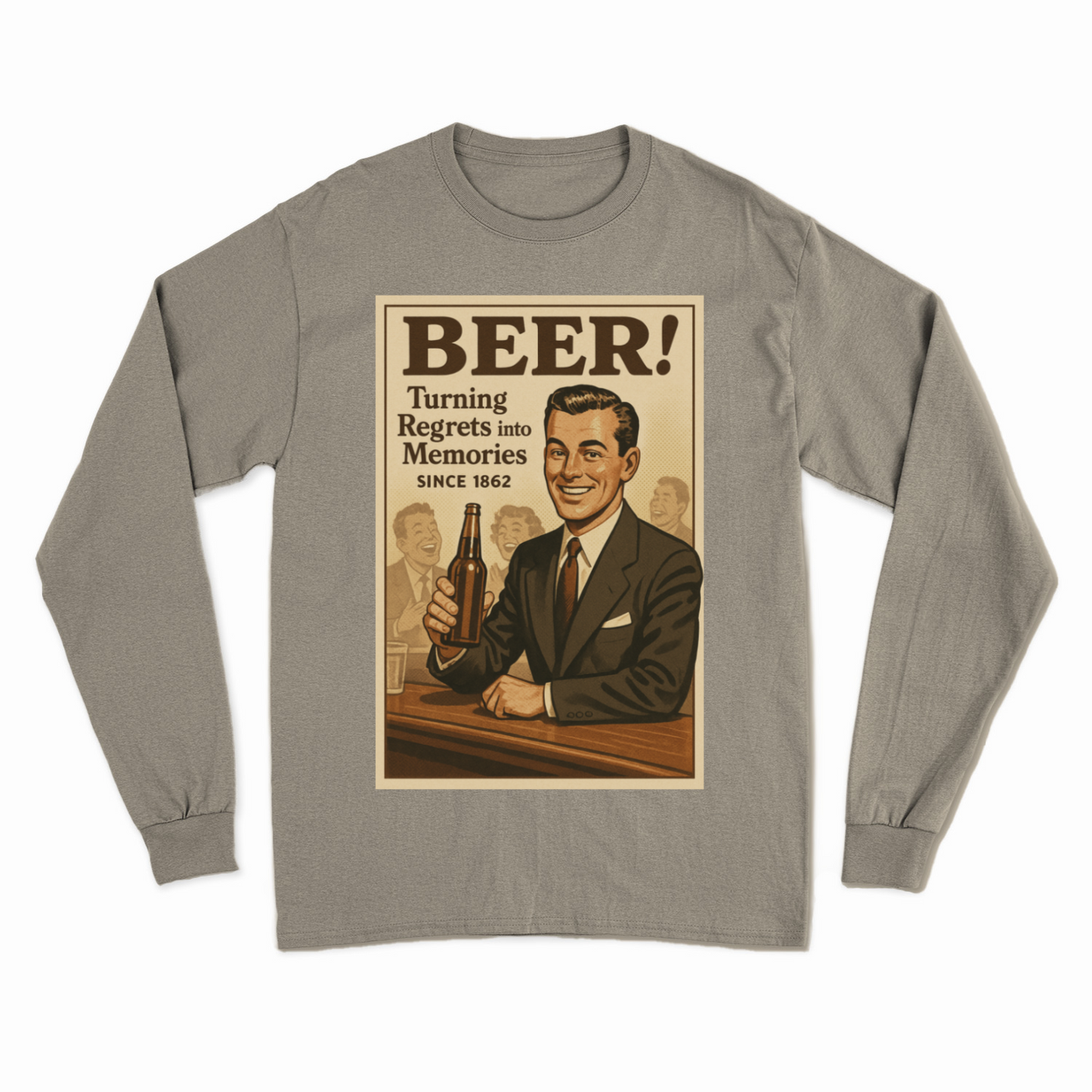 Beer Sweatshirt – Retro-Sweatshirt mit bittersüßem Humor seit 1862 - Gildan Heavy Blend Adult Crewneck G18000 – Freches Satire-Design für mutige Statements | True Insights