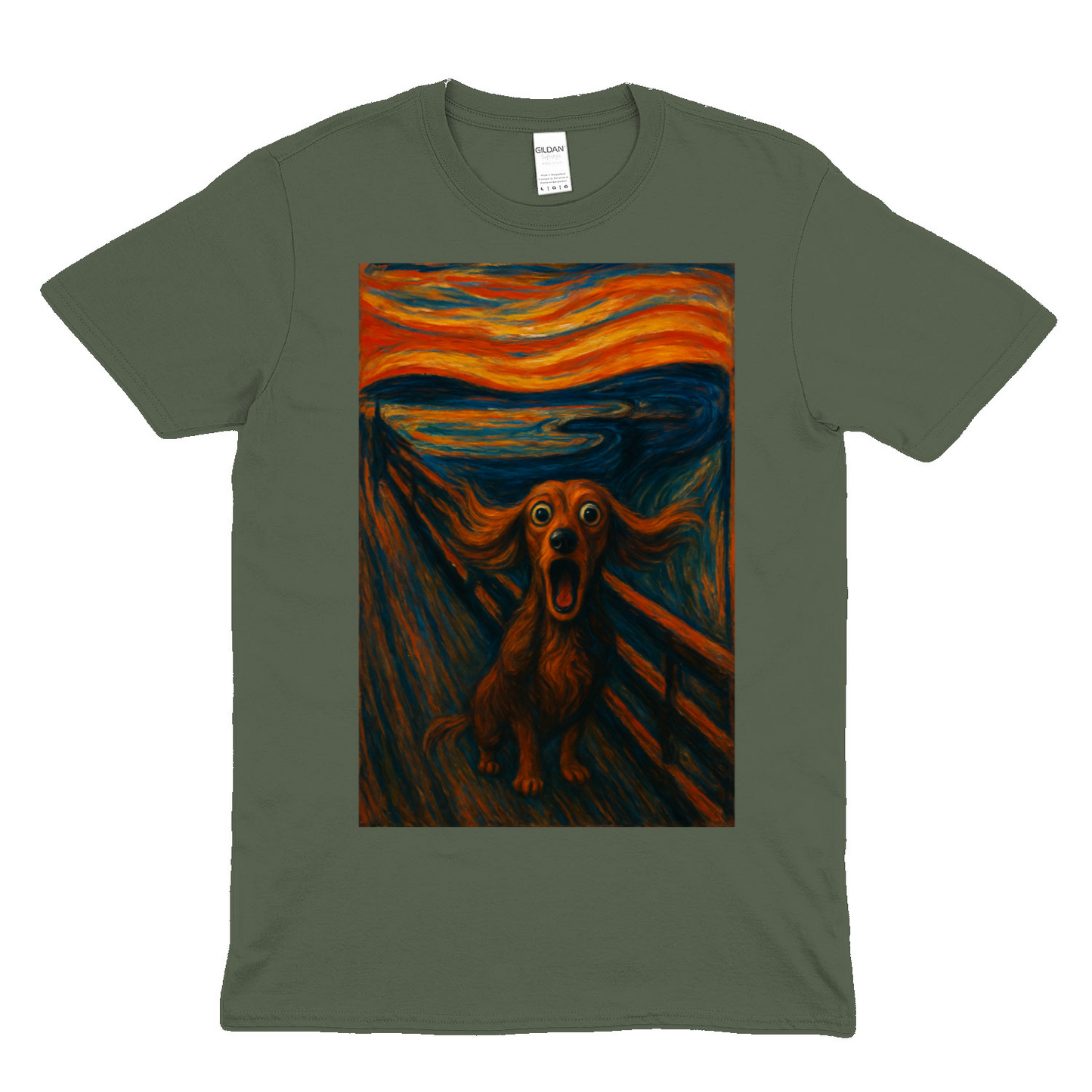 Dackel T-Shirt – „Der Schrei des Dackels“ | Satirische Kunst-Parodie – Lustiges | True Insights – Bild 3