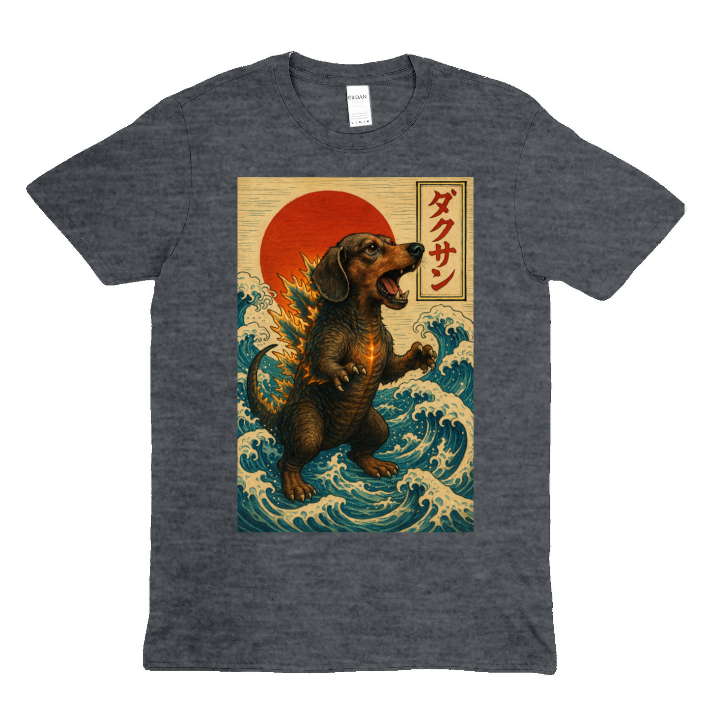 Dackel T-Shirt „Dackzilla in der Welle“ Japanischer Kaiju-Dackel im Hokusai-Stil – Lustiges T-Shirt | True Insights – Bild 6