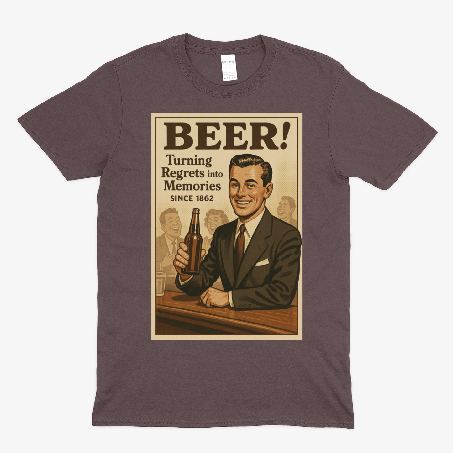 Beer! – Vintage T-Shirt „Turning Regrets into Memories“-T-Shirt-True Insights