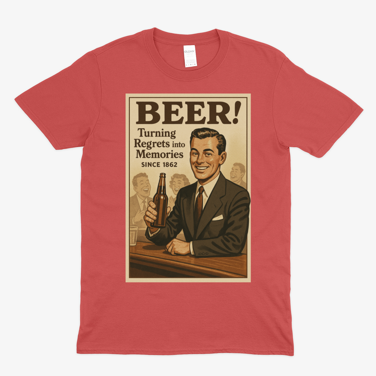 Beer! – Vintage T-Shirt „Turning Regrets into Memories“-T-Shirt-True Insights