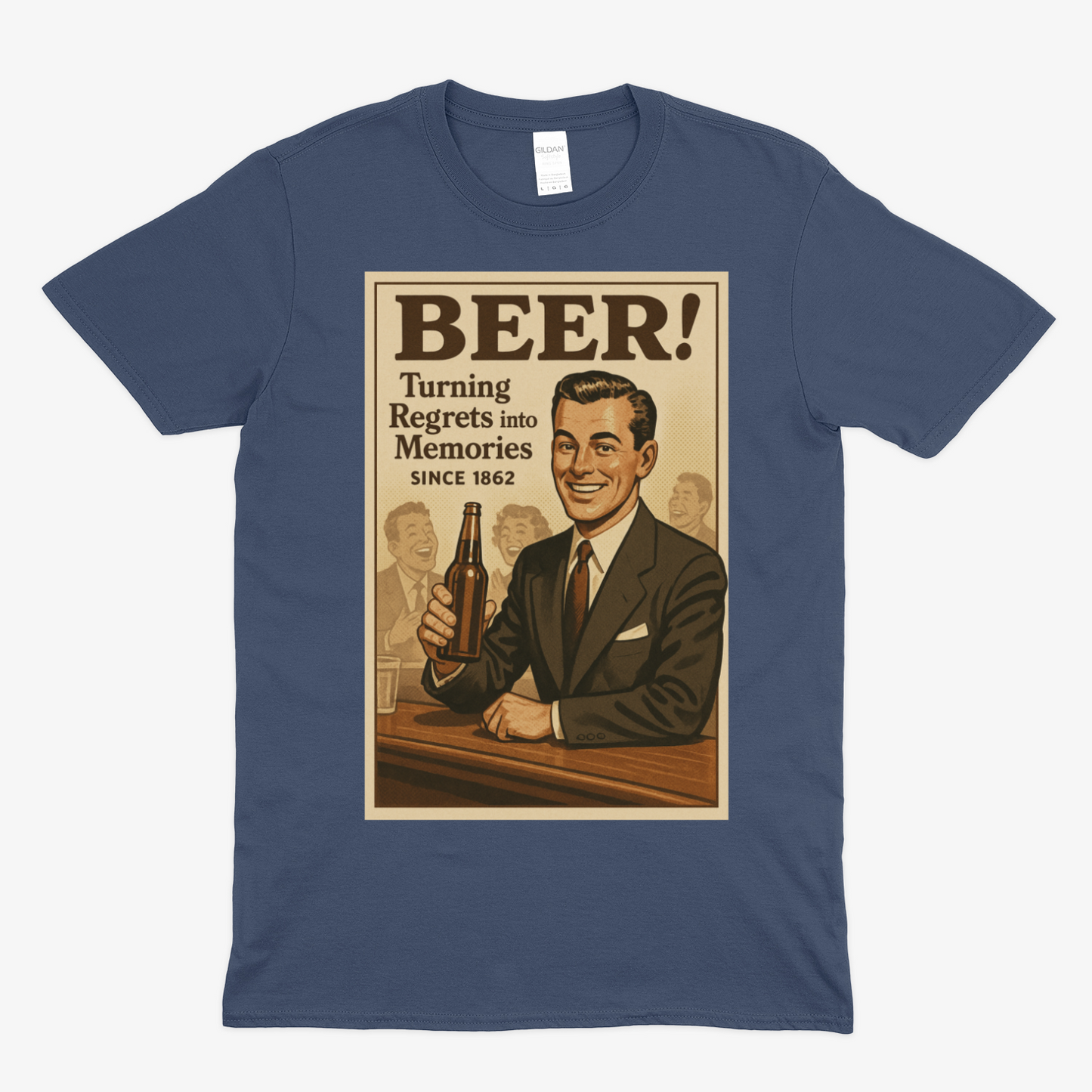 Beer! – Vintage T-Shirt „Turning Regrets into Memories“-T-Shirt-True Insights