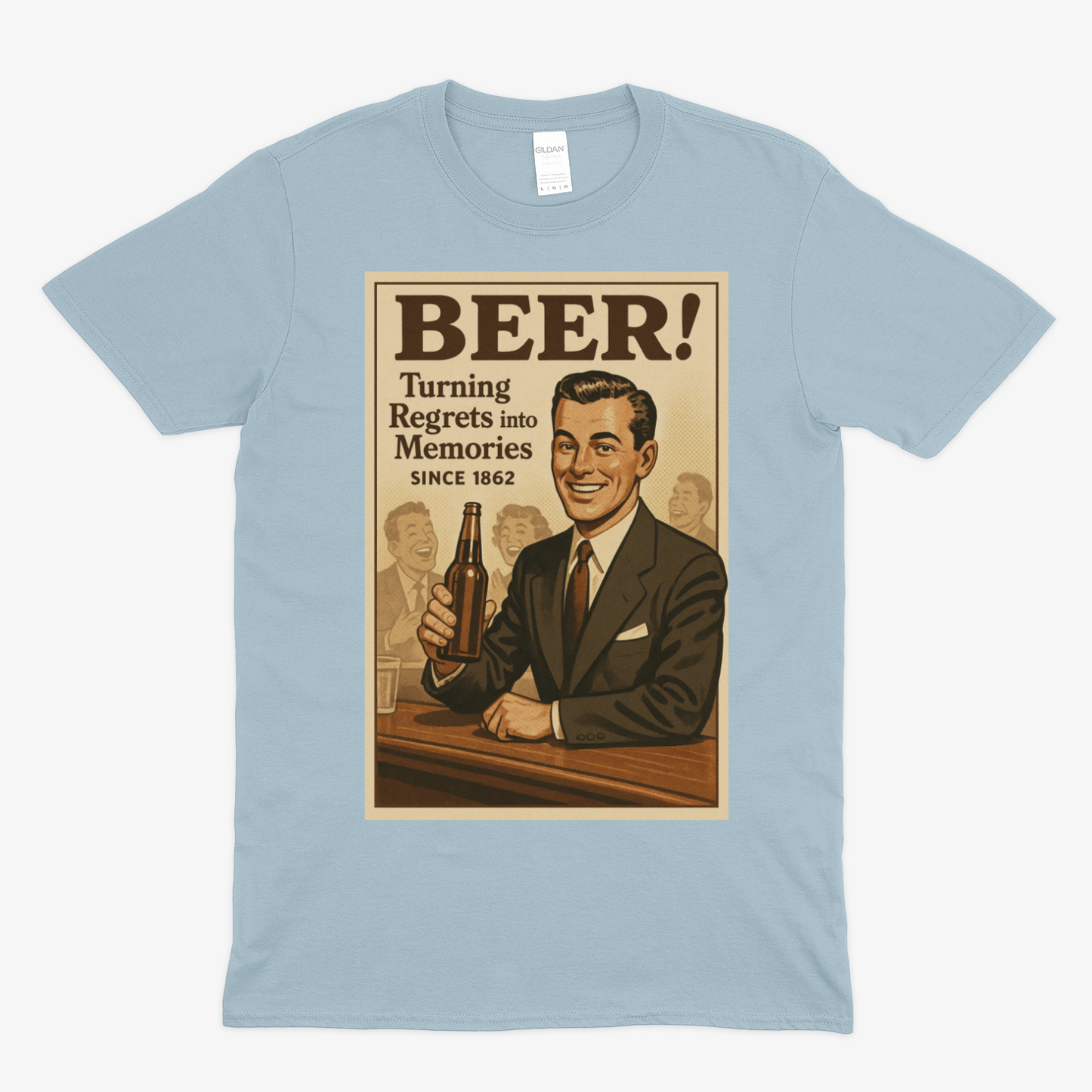 Beer! – Vintage T-Shirt „Turning Regrets into Memories“-T-Shirt-True Insights