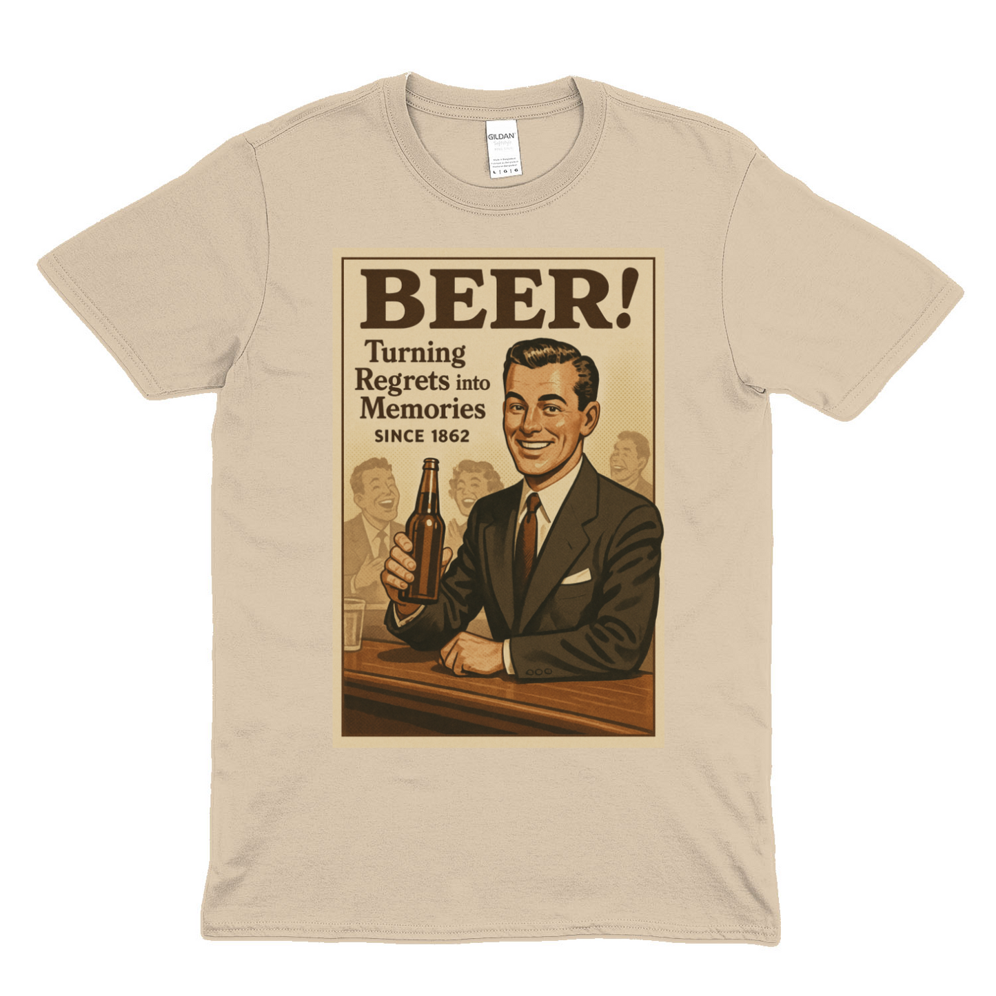 Beer! – Vintage T-Shirt „Turning Regrets into Memories“-T-Shirt-True Insights