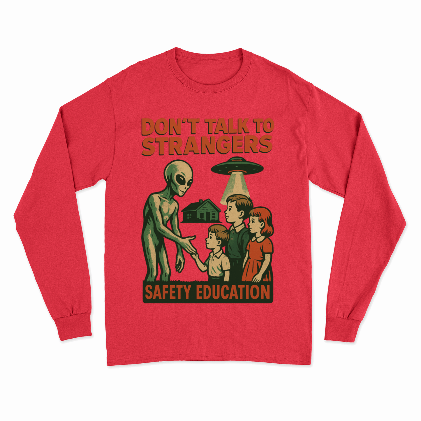 Don't Talk to Strangers – Retro Alien Safety Education Sweatshirt