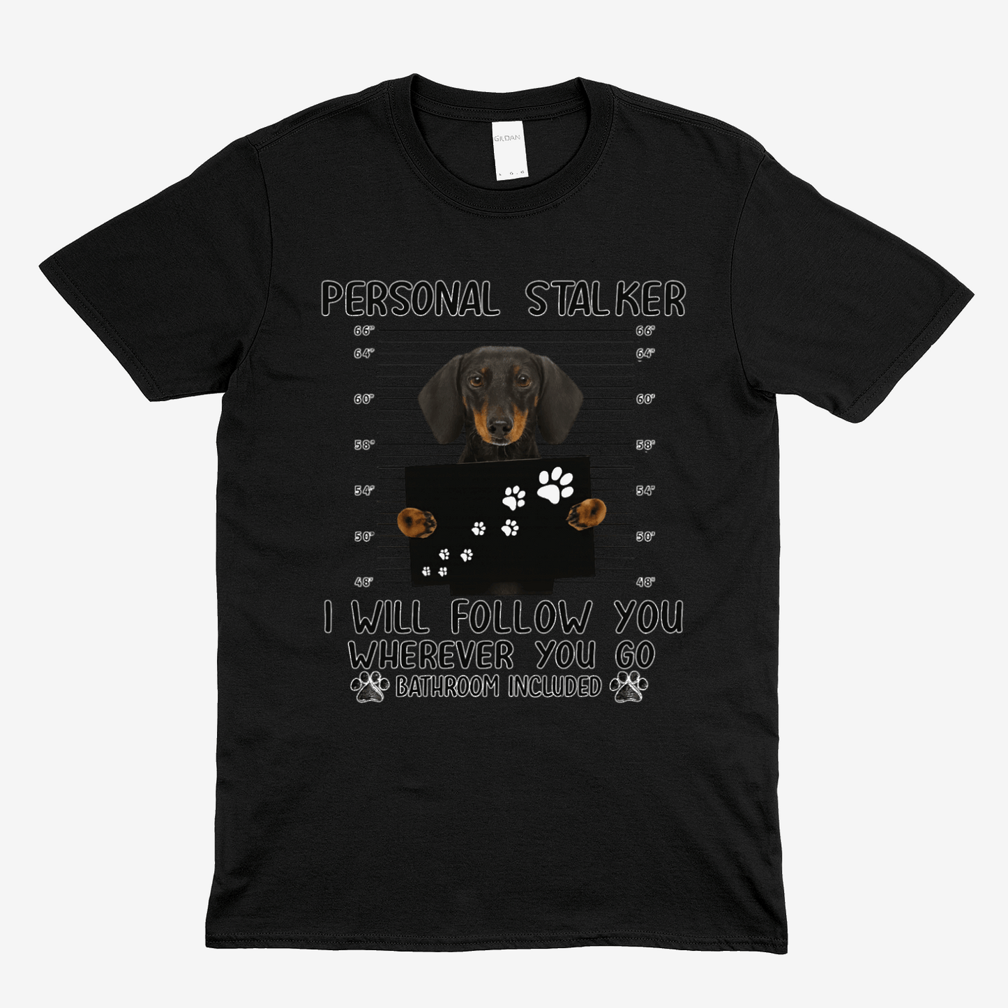 Dackel T-Shirt – „Personal Stalker“ Geschenk für Hundeliebhaber