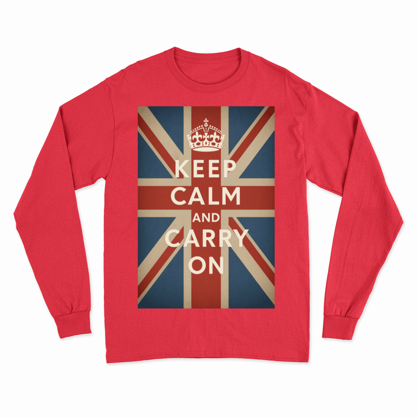Sweatshirt – Sweatshirt „Keep Calm and Carry On“ – Britischer Klassiker im Retro-Look | True Insights Design mit Humor