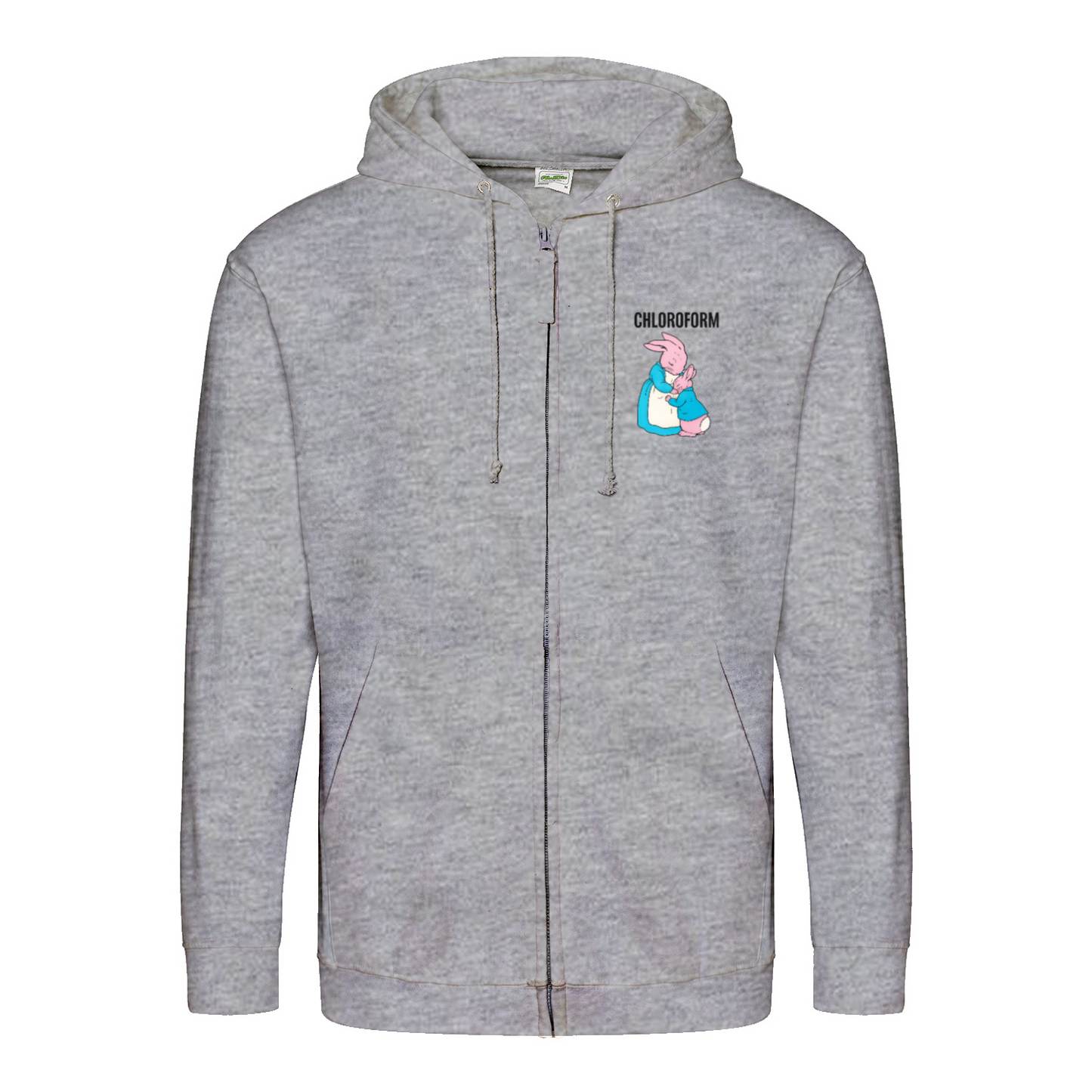 Chloroform Bunny Zip Hoodie – Schwarzhumor Cartoon-Hoodie-Zip Hoodie-True Insights