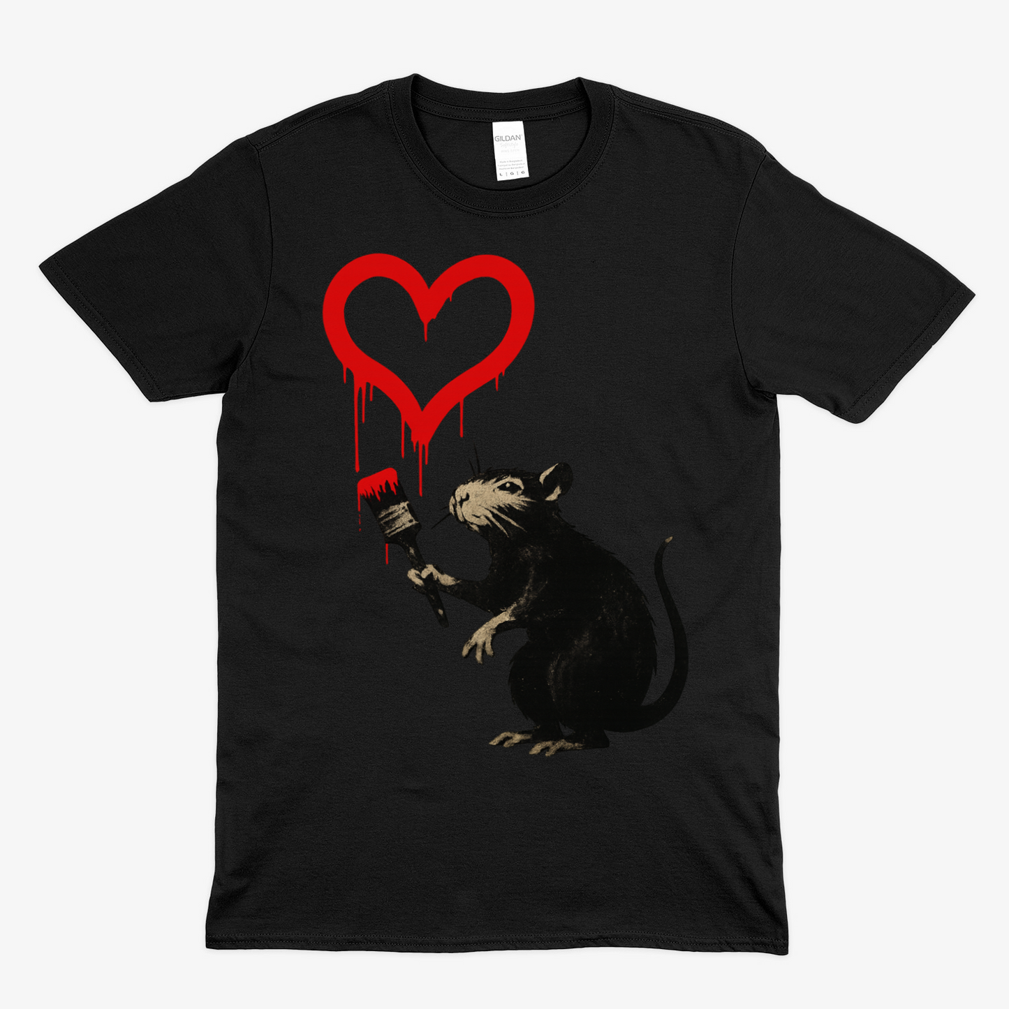 T-Shirt ›Ratte mit Herz‹ – Satirisches Streetart Motiv für Urban Wear-T-Shirt-True Insights