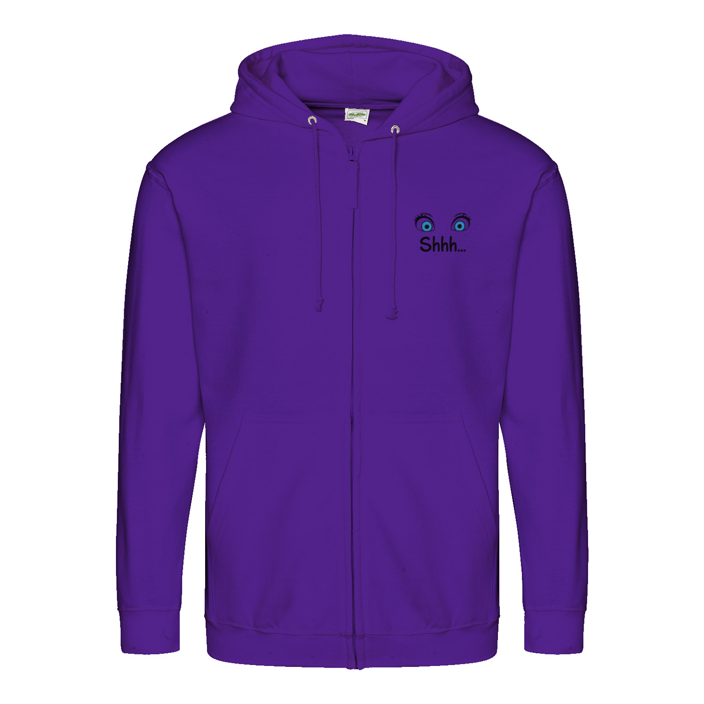 Shhh Hoodie – Cartoon-Hoodie mit geheimnisvollem Backprint & Augen-Design | Satirische Streetwear mit Ironie-Zip Hoodie-True Insights