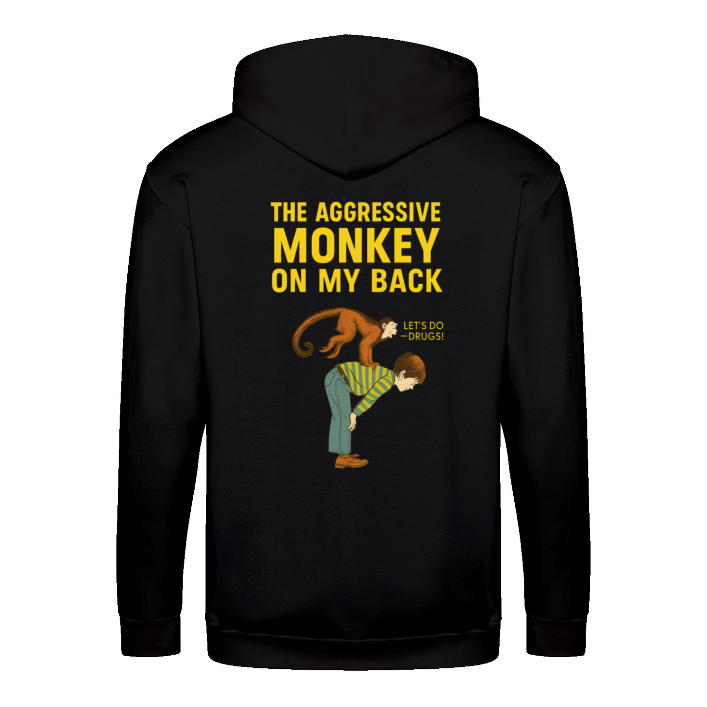 „The Aggressive Monkey on My Back“ Hoodie – Satirisches Retro-Motiv mit Vintage-Humor