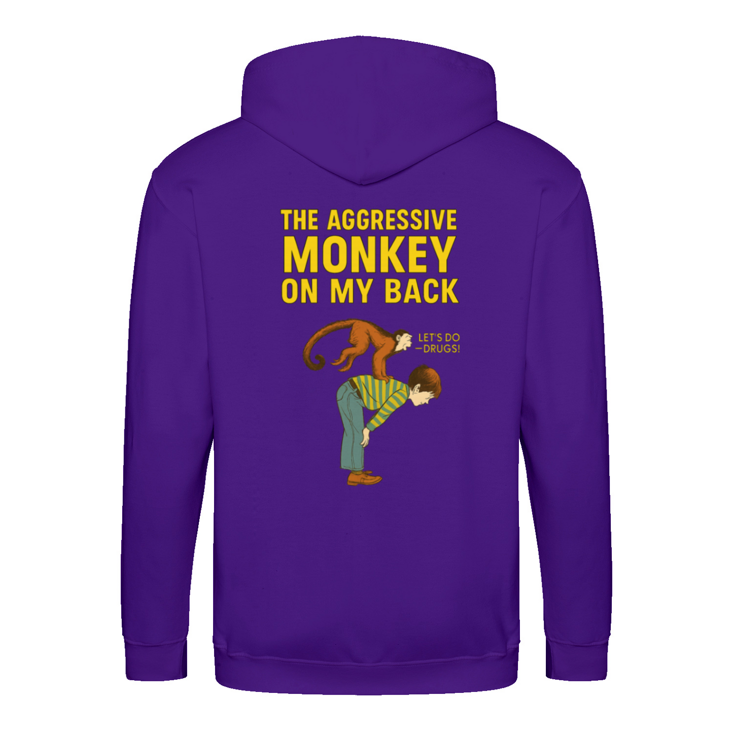 „The Aggressive Monkey on My Back“ Hoodie – Satirisches Retro-Motiv mit Vintage-Humor
