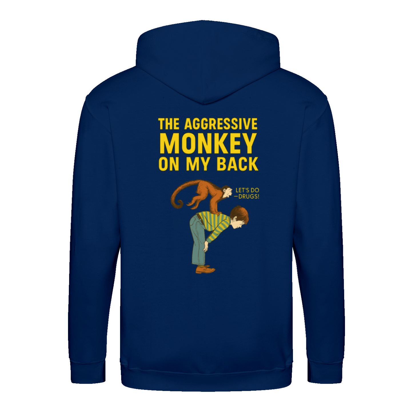 „The Aggressive Monkey on My Back“ Hoodie – Satirisches Retro-Motiv mit Vintage-Humor
