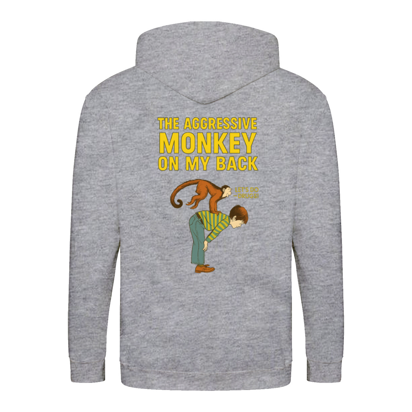 „The Aggressive Monkey on My Back“ Hoodie – Satirisches Retro-Motiv mit Vintage-Humor