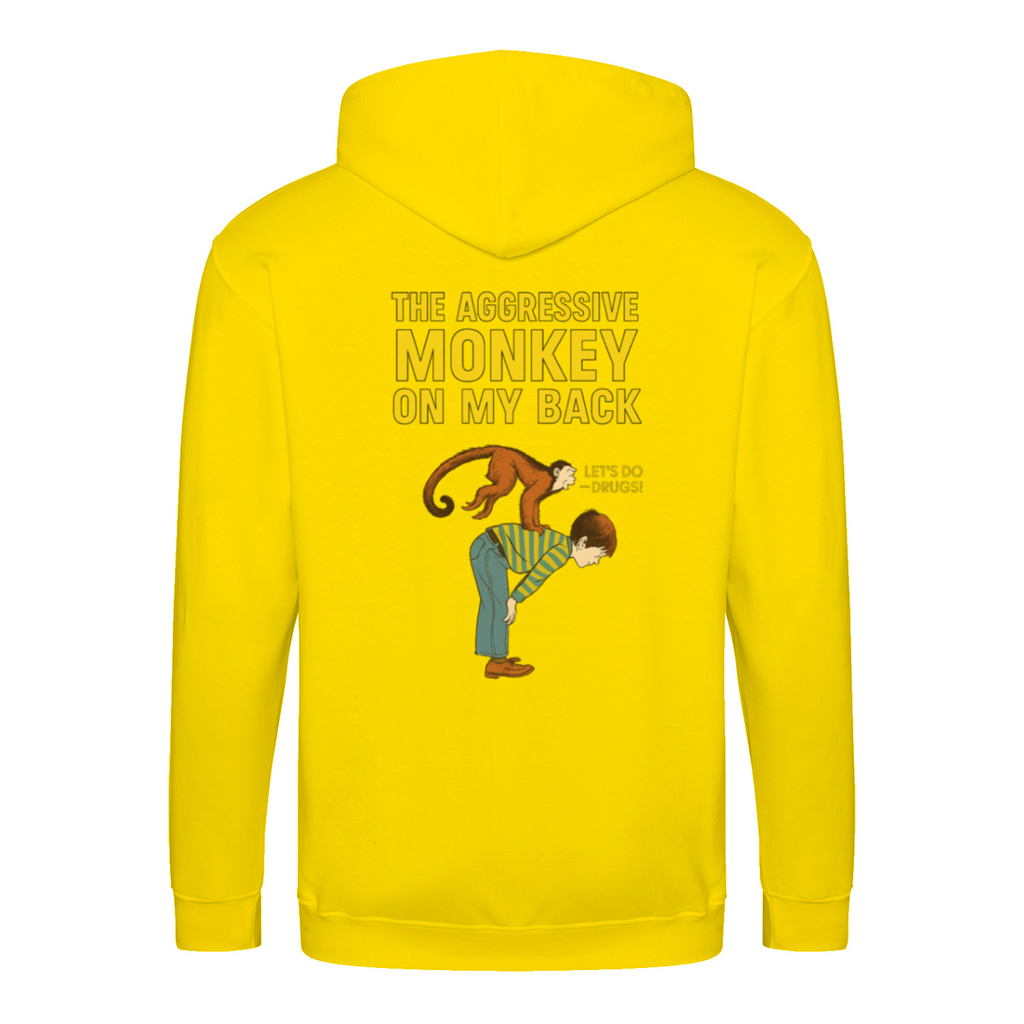 „The Aggressive Monkey on My Back“ Hoodie – Satirisches Retro-Motiv mit Vintage-Humor