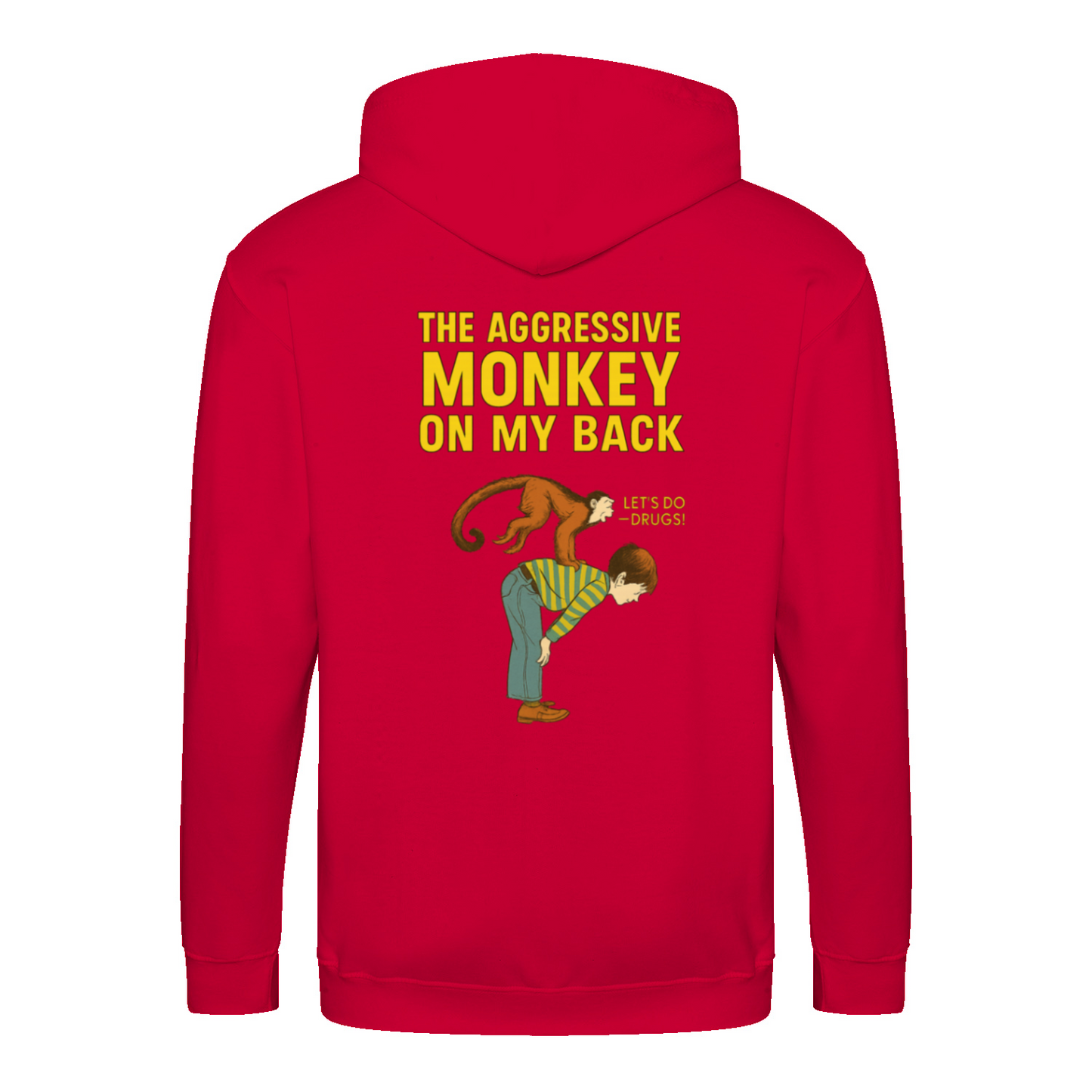„The Aggressive Monkey on My Back“ Hoodie – Satirisches Retro-Motiv mit Vintage-Humor