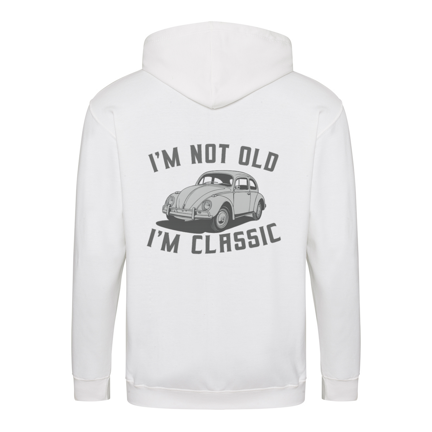 „I’m Not Old, I’m Classic“ Hoodie – Retro-Auto & Humor im Vintage-Stil