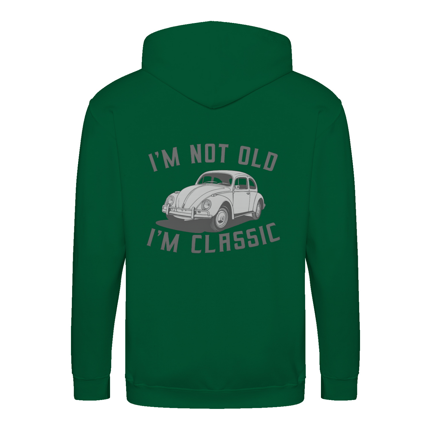 „I’m Not Old, I’m Classic“ Hoodie – Retro-Auto & Humor im Vintage-Stil