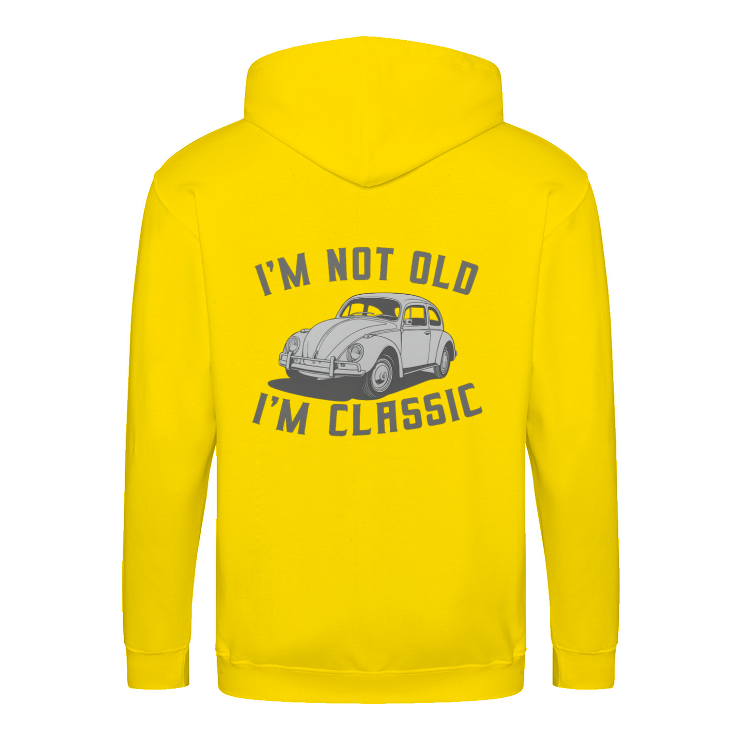 „I’m Not Old, I’m Classic“ Hoodie – Retro-Auto & Humor im Vintage-Stil